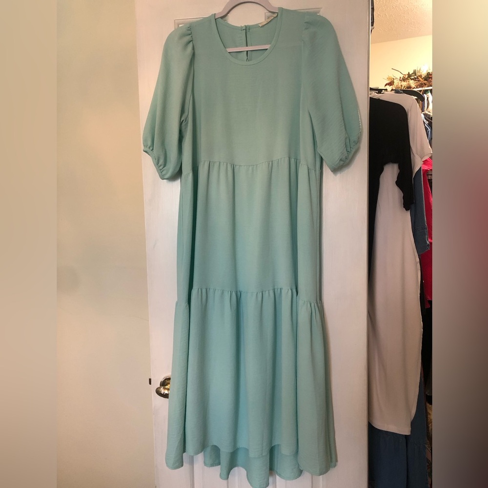 Nivu Mint Green Midi Dress M